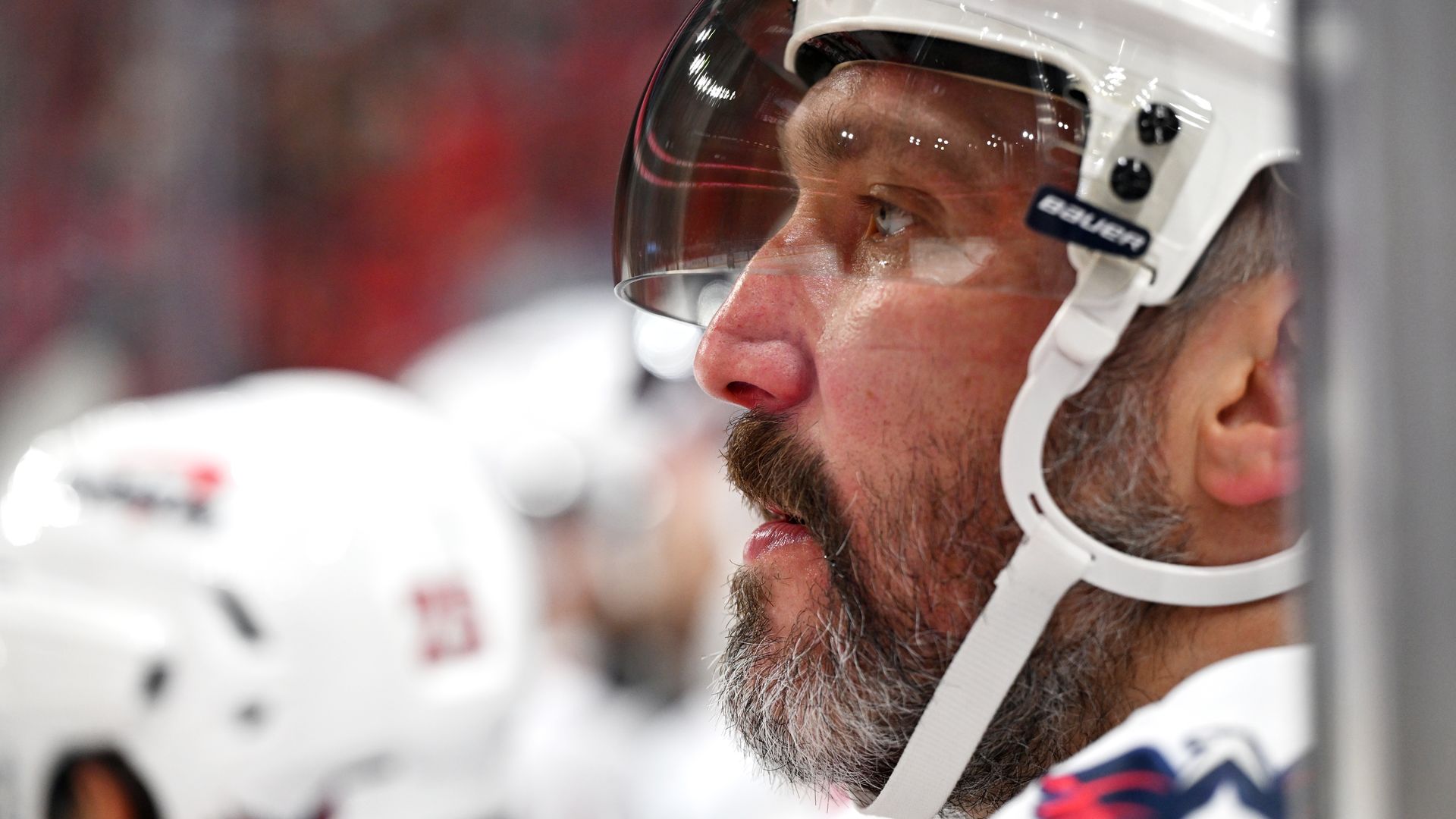 Alex Ovechkin of the Washington Capitals watches the play during the NHL game between the Washington Capitals and the Carolina Hurricanes on October 2, 2026 at Lenovo Center in Raleigh, North Carolina. (Photo by Katherine Gawlik/Icon Sportswire via Getty Image