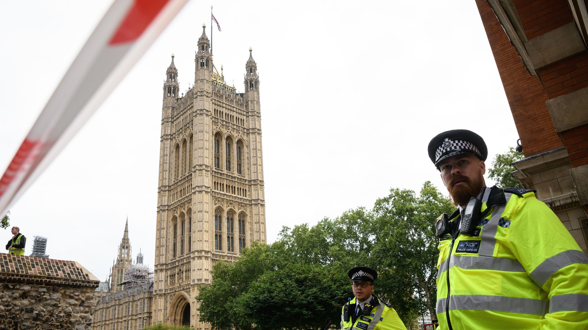 Police secure the area outside Westminster