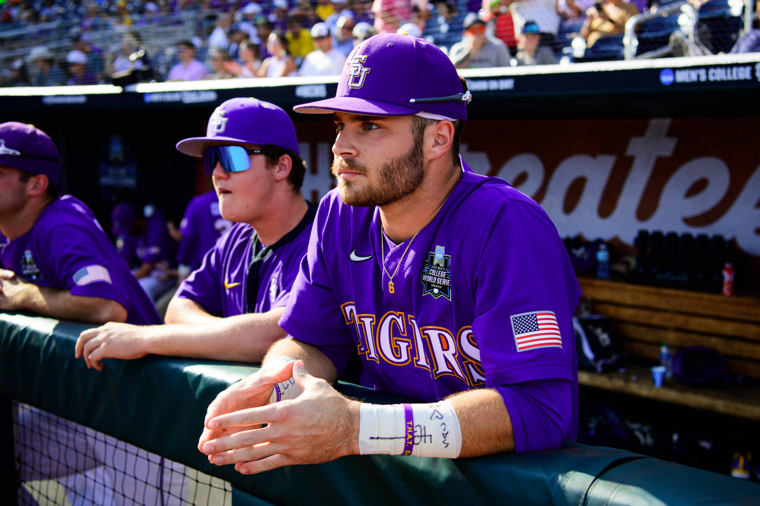 Men's LSU Tigers College Baseball World Series Purple Jersey - All