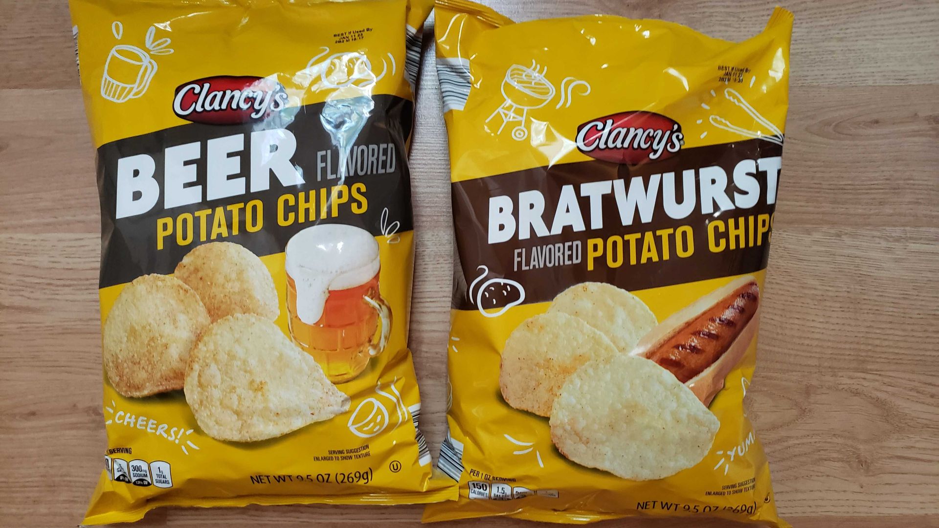 Two bags of potato chips 
