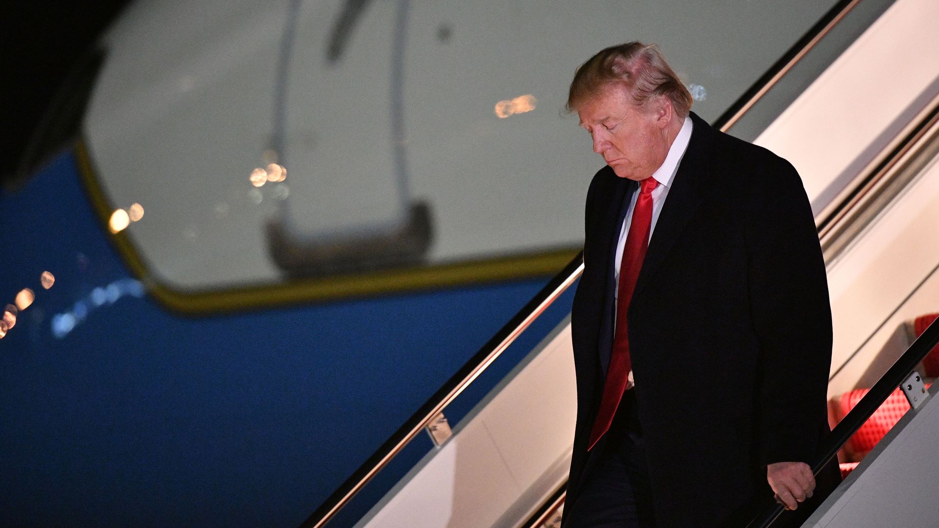 President Trump leaving Air Force One 