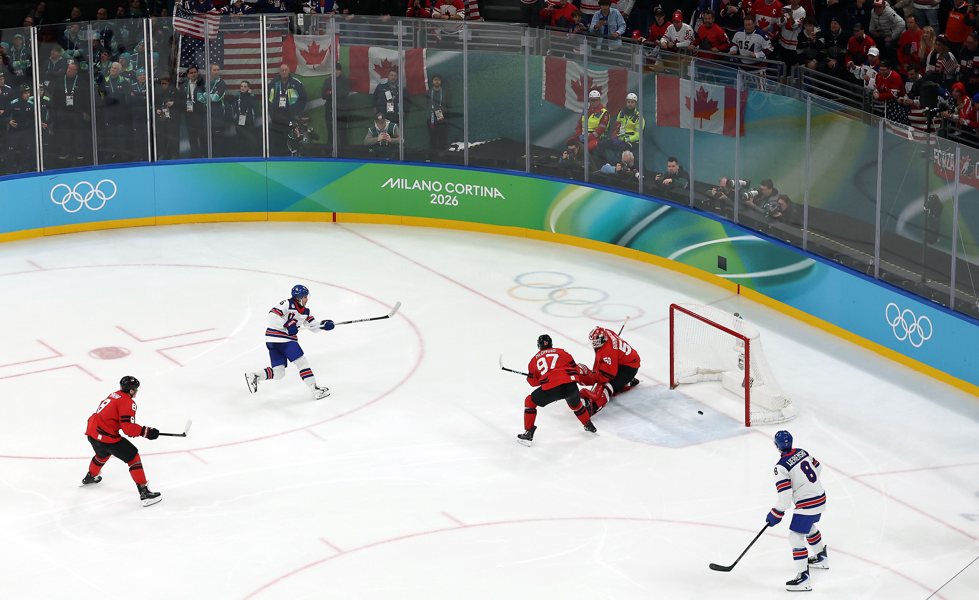 An overview of the game-winning goal during the Team USA vs. Canada hockey game.