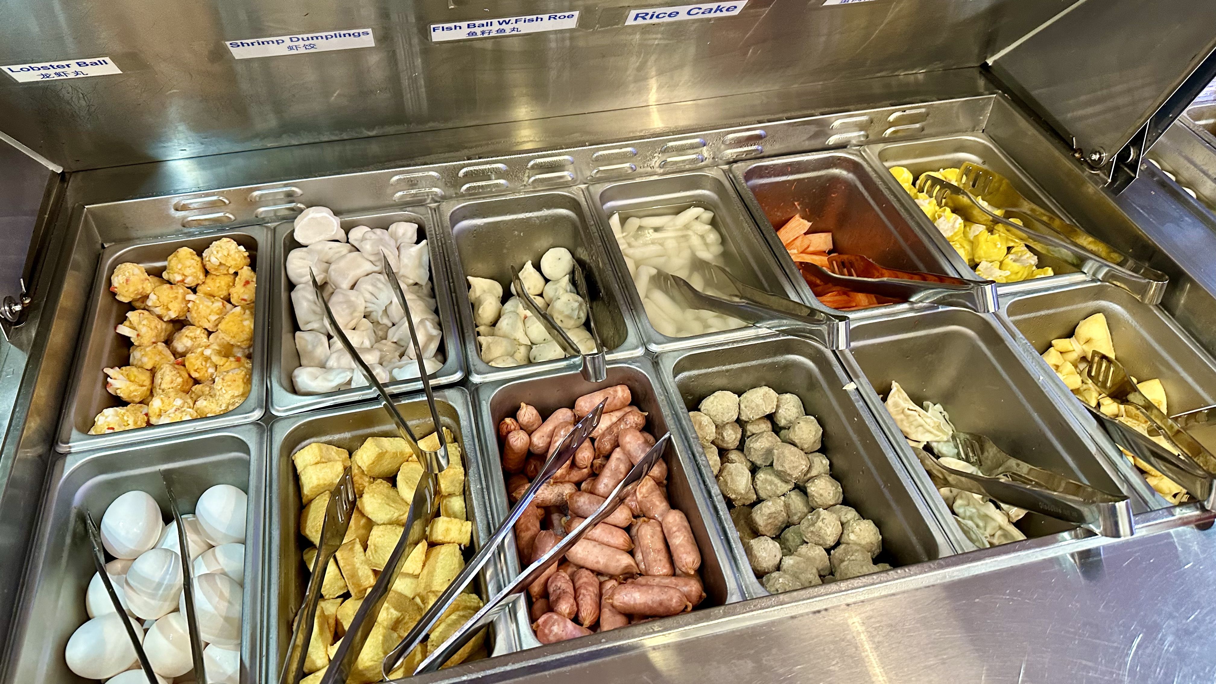 Photo shows the meat items available at Crazy Hot Pot.