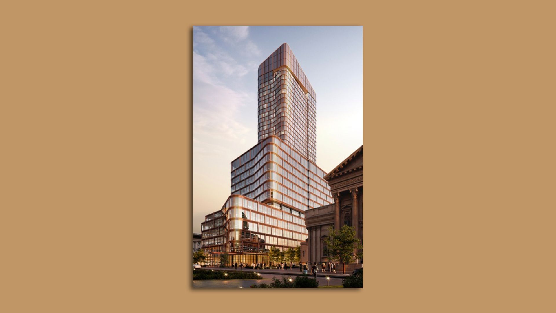 A rendering of the 34-story Two Cathedral Square.