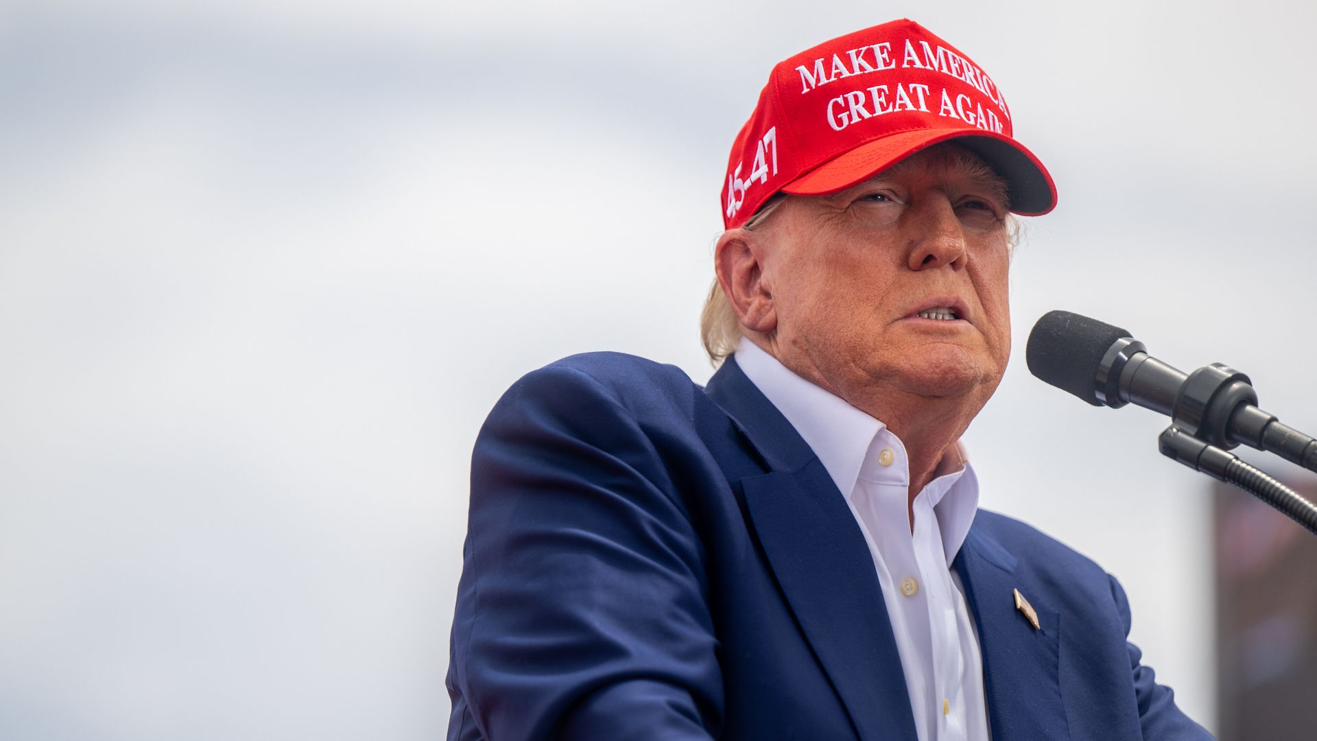 Republican presidential candidate, former U.S. President Donald Trump speaks during his campaign rally at Sunset Park on June 09, 2024 in Las Vegas, Nevada.