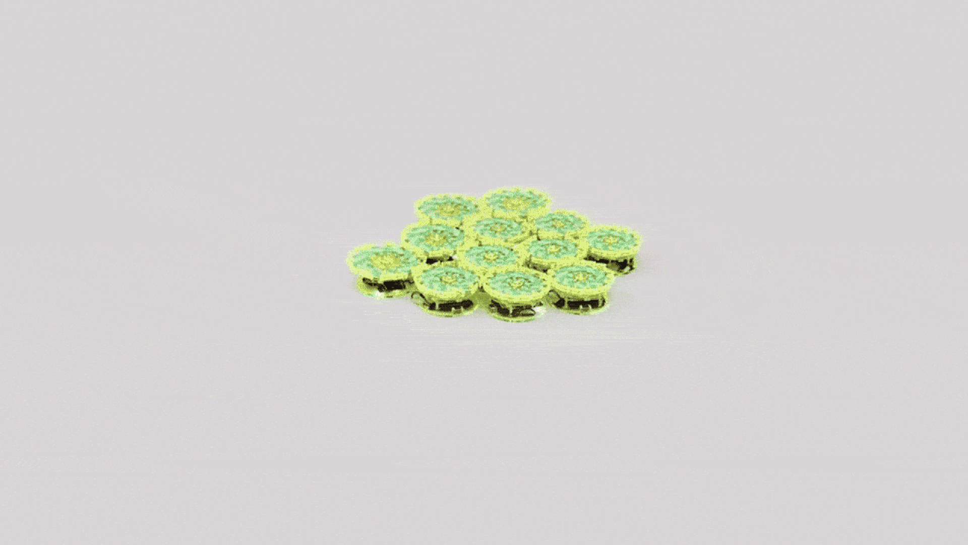 Video of small circular robots pulsing