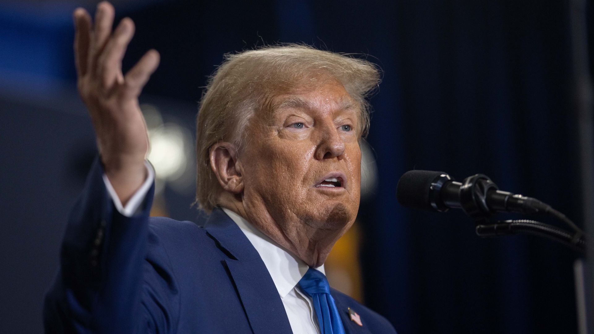 Former President Trump speaking in Derry, New Hampshire, on Oct. 23.