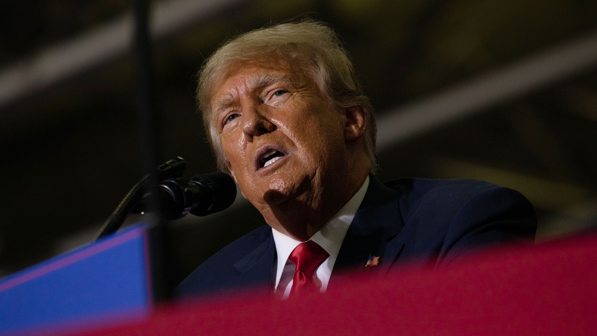 Former President Trump at a rally in Michigan in October.