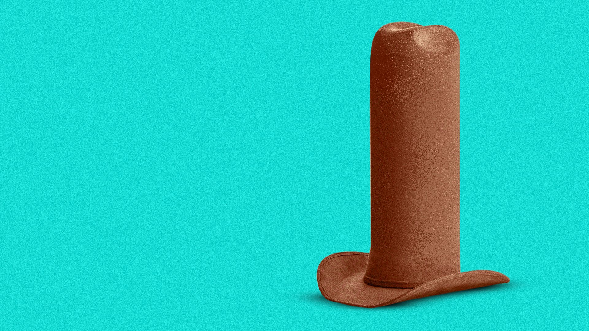 Illustration of a very tall cowboy hat.