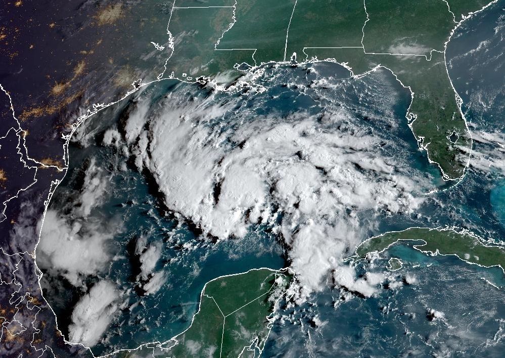 Image shows satellite view of the Gulf of Mexico