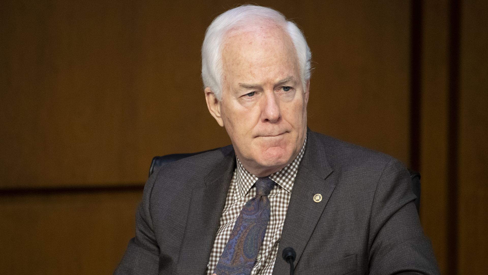 Sen. John Cornyn is seen during a congressional hearing.