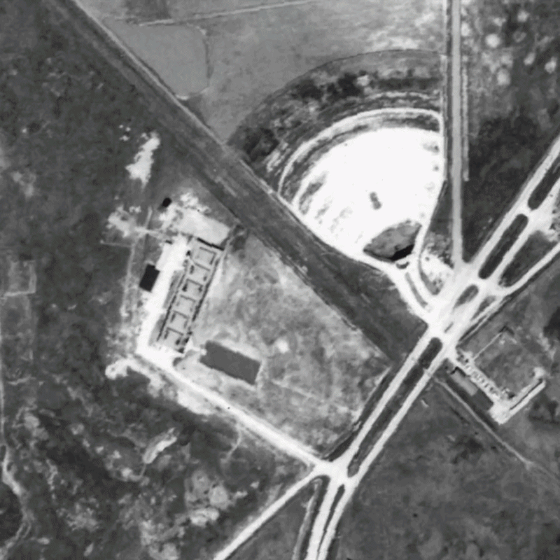 Aerial shots of Houston in 1944 and 2025