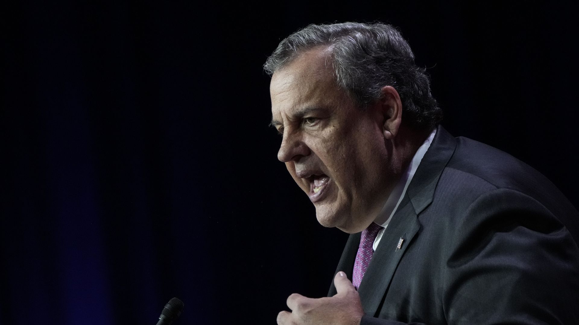 Republican presidential candidate and former Governor of New Jersey Chris Christie delivers remarks at the Faith and Freedom Road to Majority conference at the Washington Hilton on June 23, 2023 in Washington, DC. 