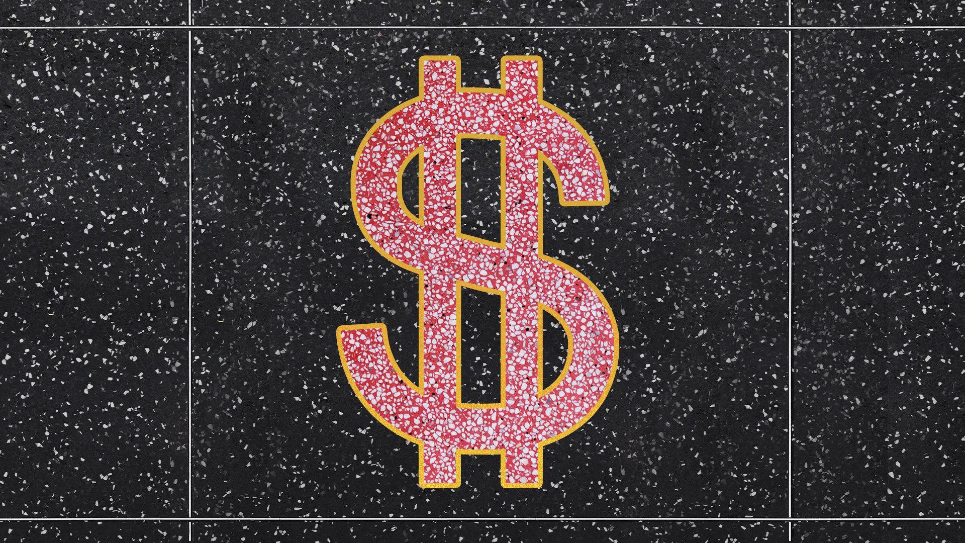 Illustration of a dollar sign in the style of a Hollywood Walk of Fame star