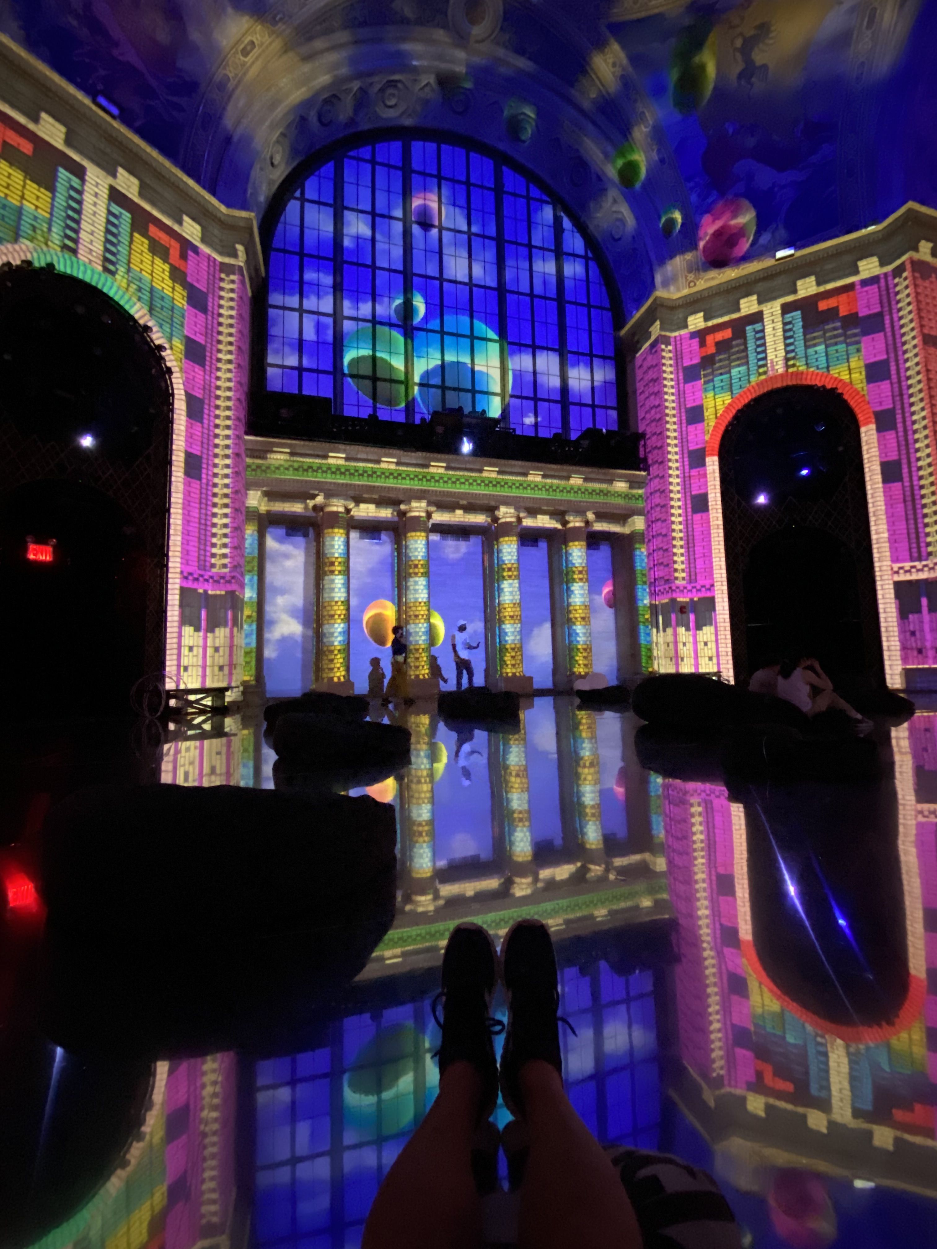 The SuperReal scene, an interactive projection mapping exhibition.