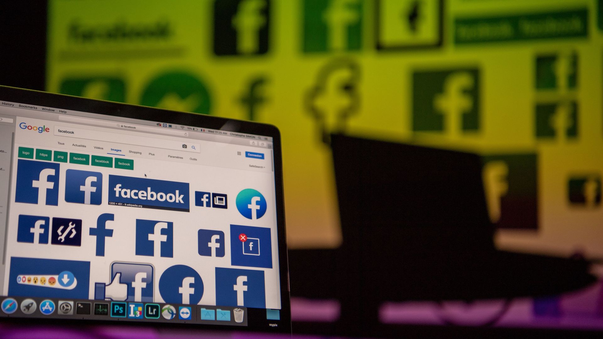 Facebook logos appear on a laptop