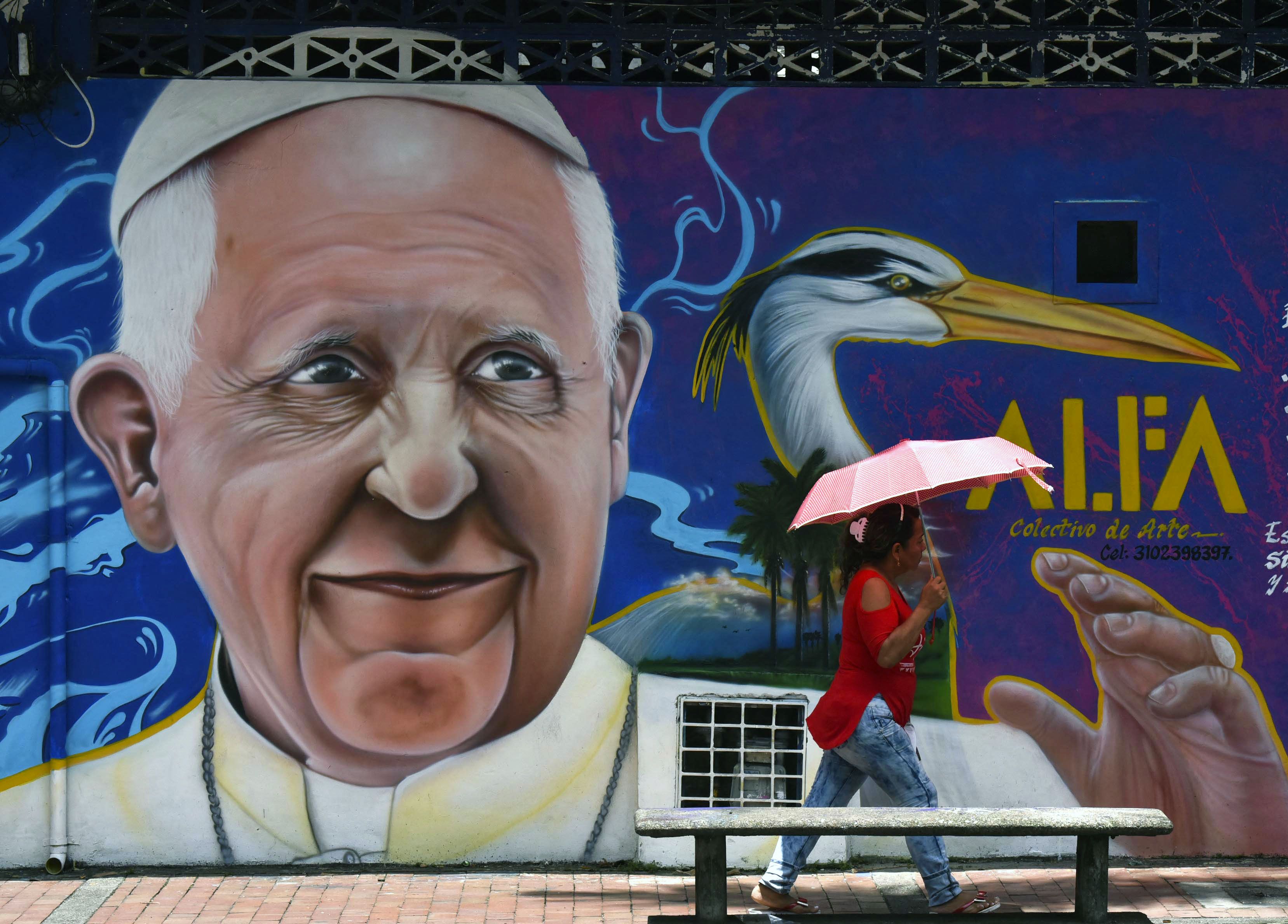 Mural of Pope Francis