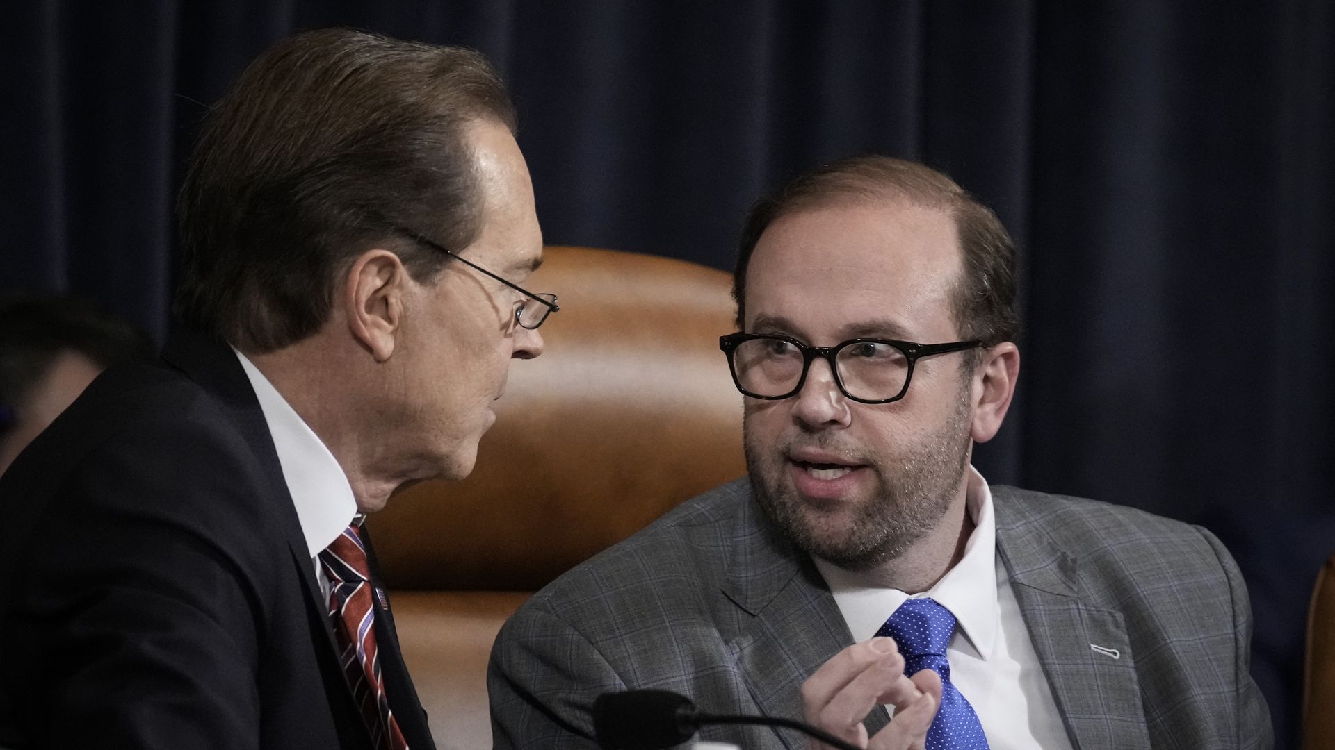 House Ways and Means Committee chairman Jason Smith and Congressman Vern Buchanan talk during a hearing