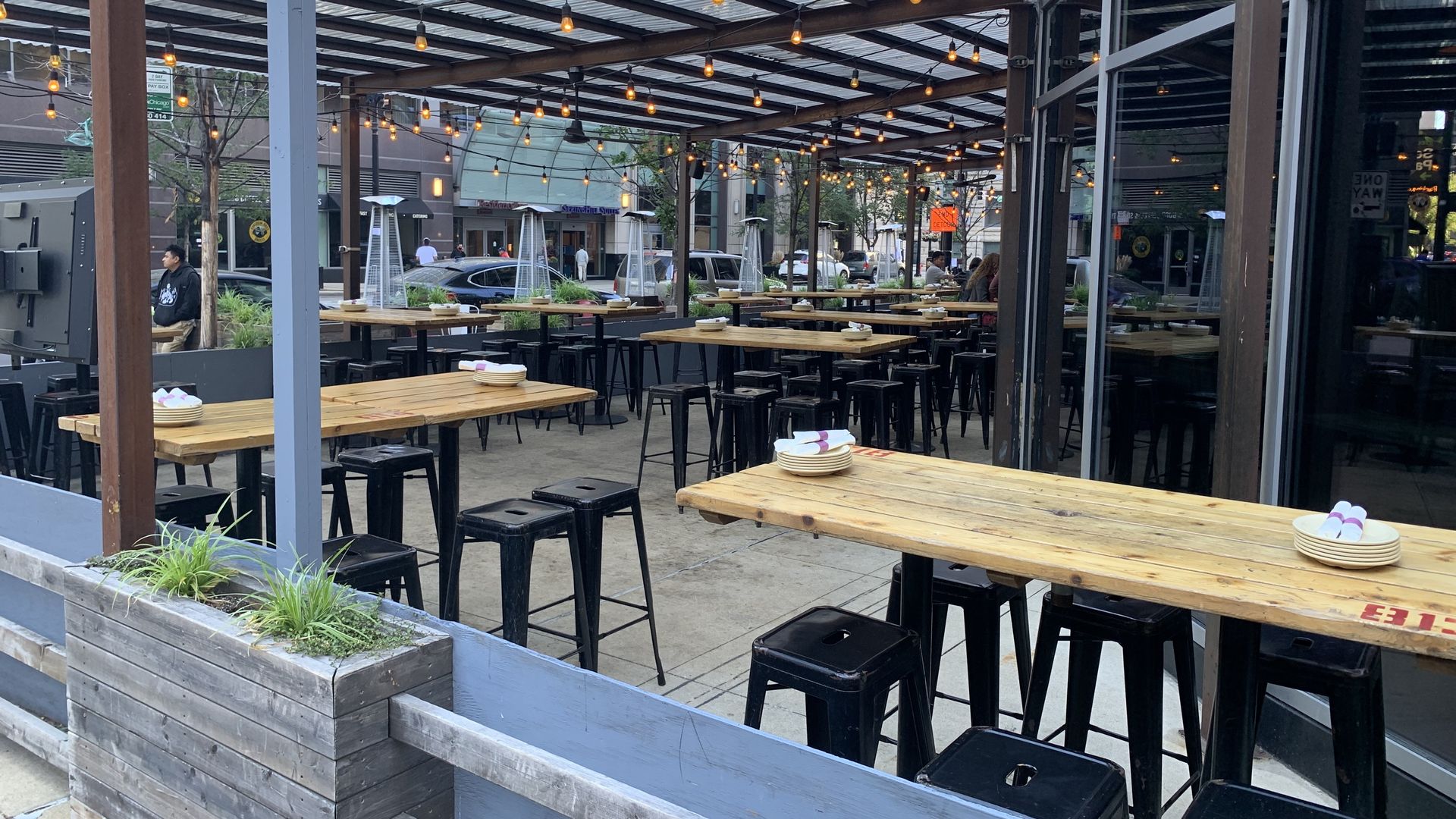 Empty outdoor patio