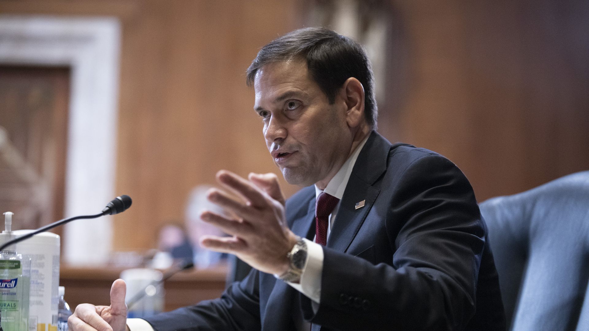 Sen. Marco Rubio (R-FL) speaks during a Senate Appropriations Subcommittee on Labor, Health and Human Services, Education, and Related Agencies hearing on Capitol Hill