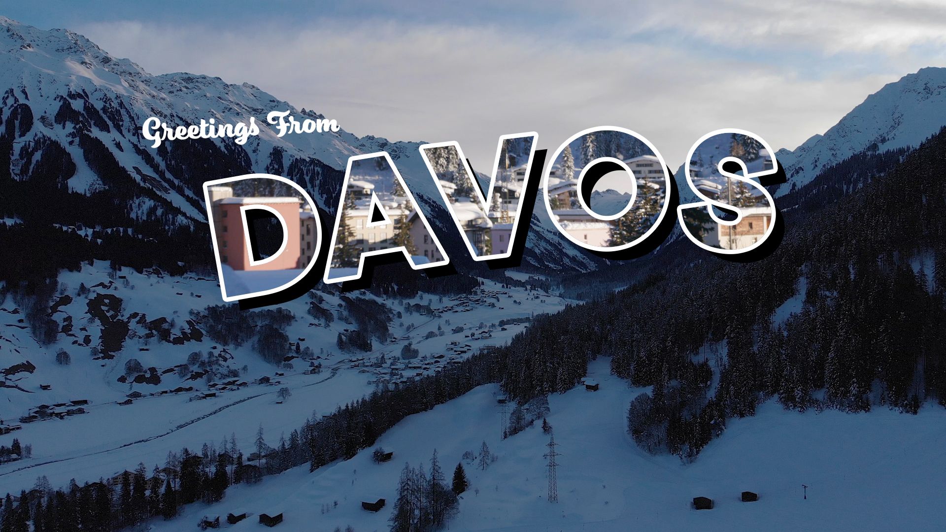 Illustration of postcard from Davos