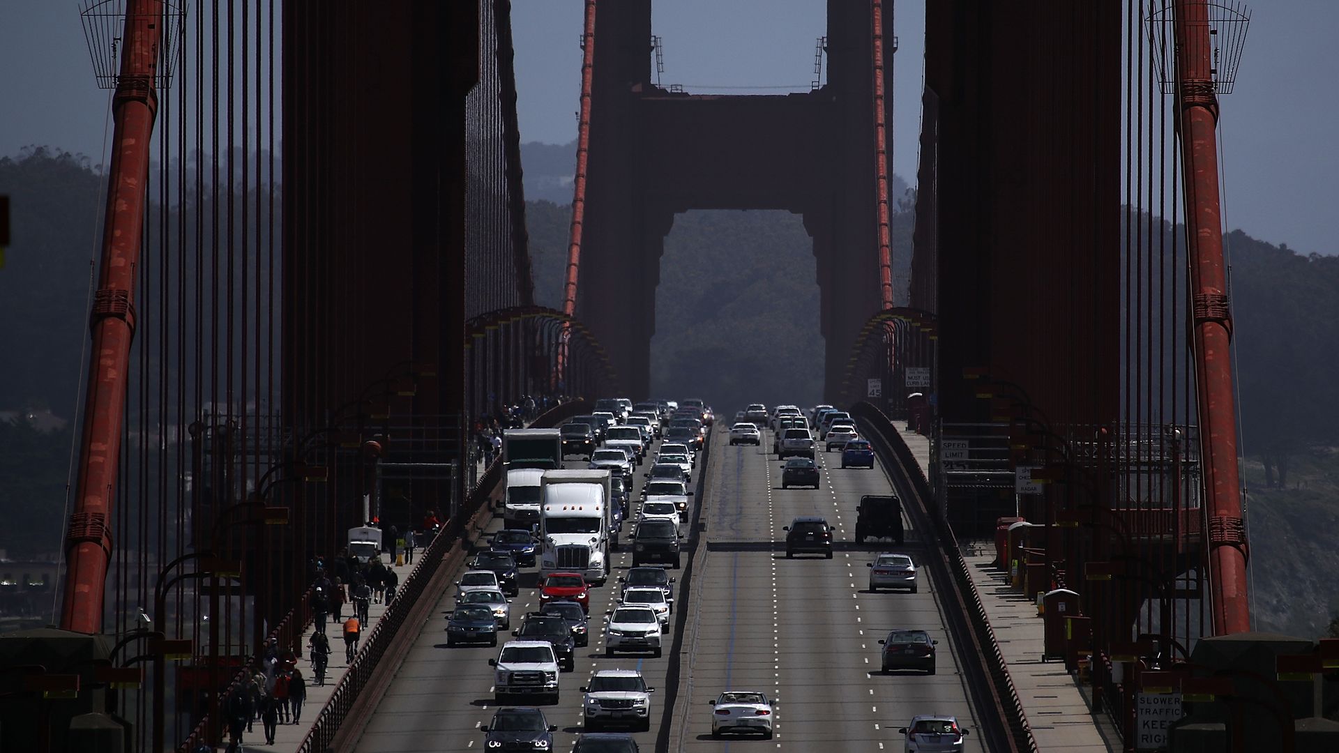 Traffic on the Golden Gate Bridge