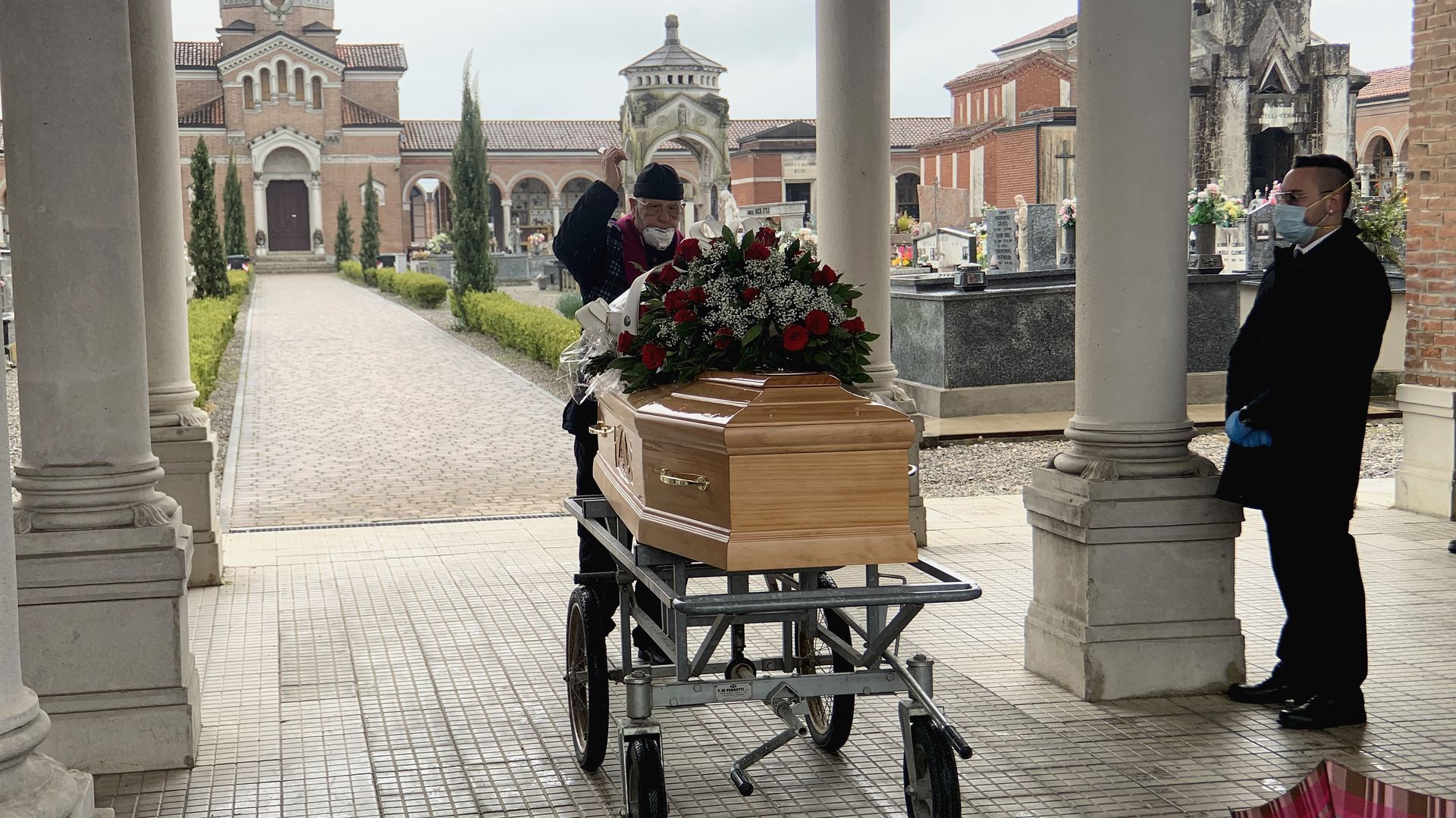 A casket in Italy.