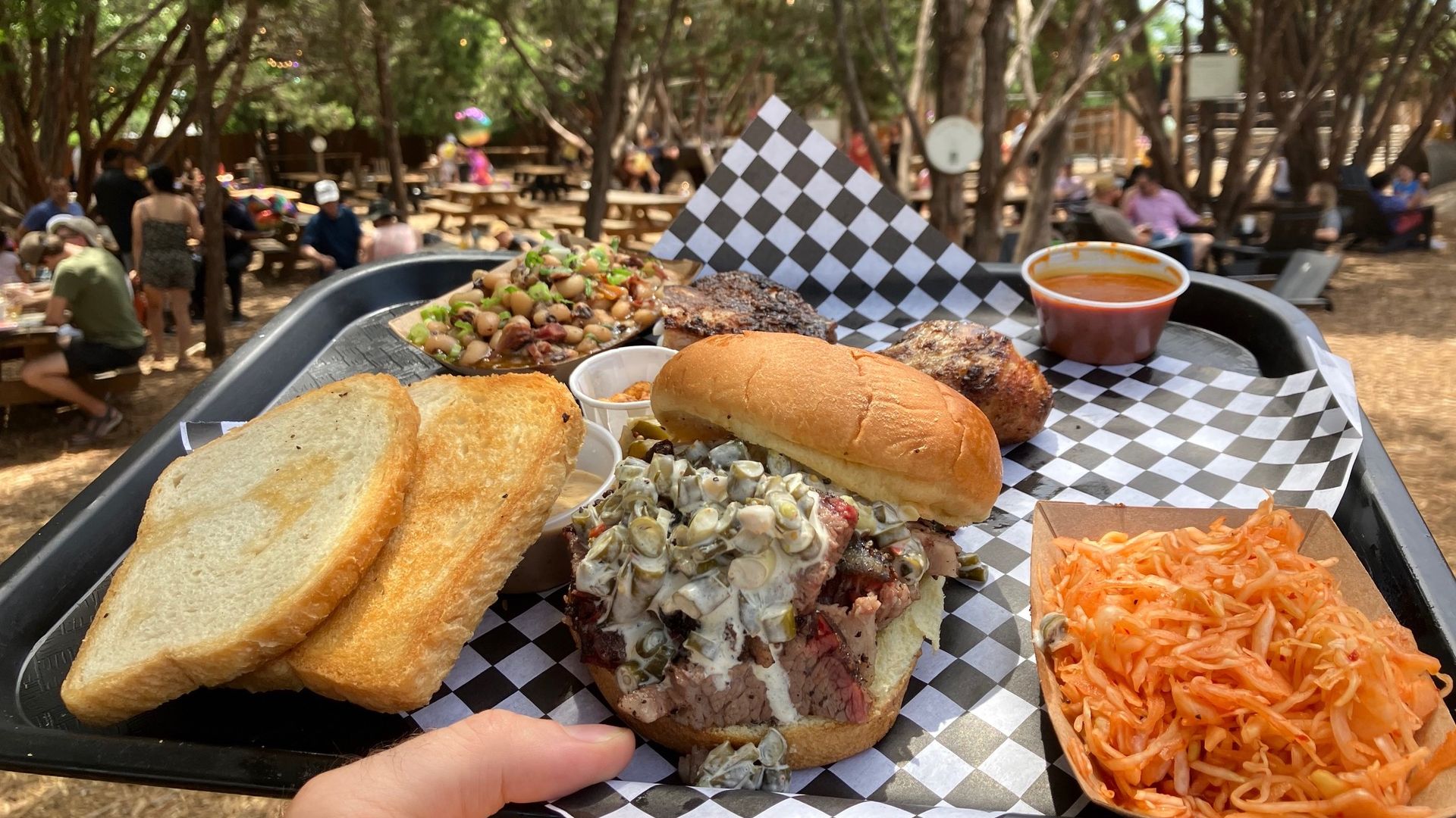 A tray of bbq from Distant Relatives