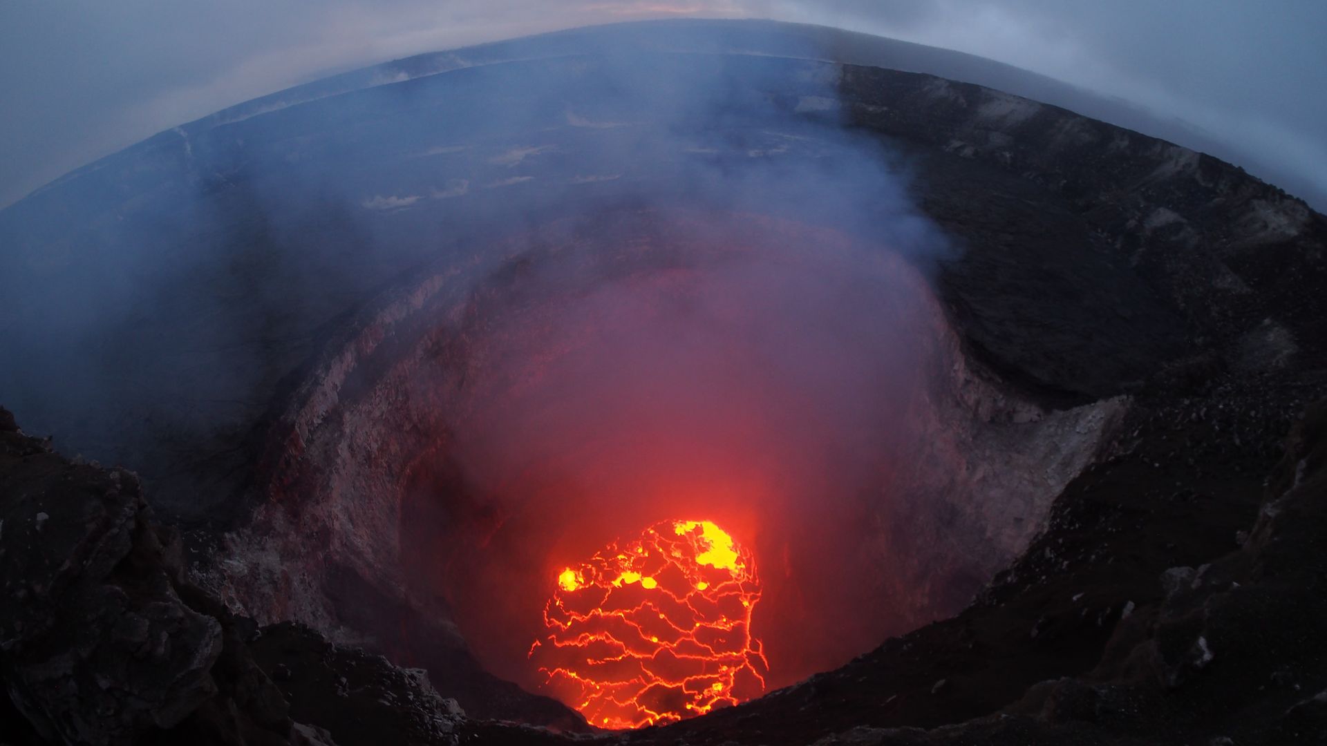 Smoke rising from Kilauea