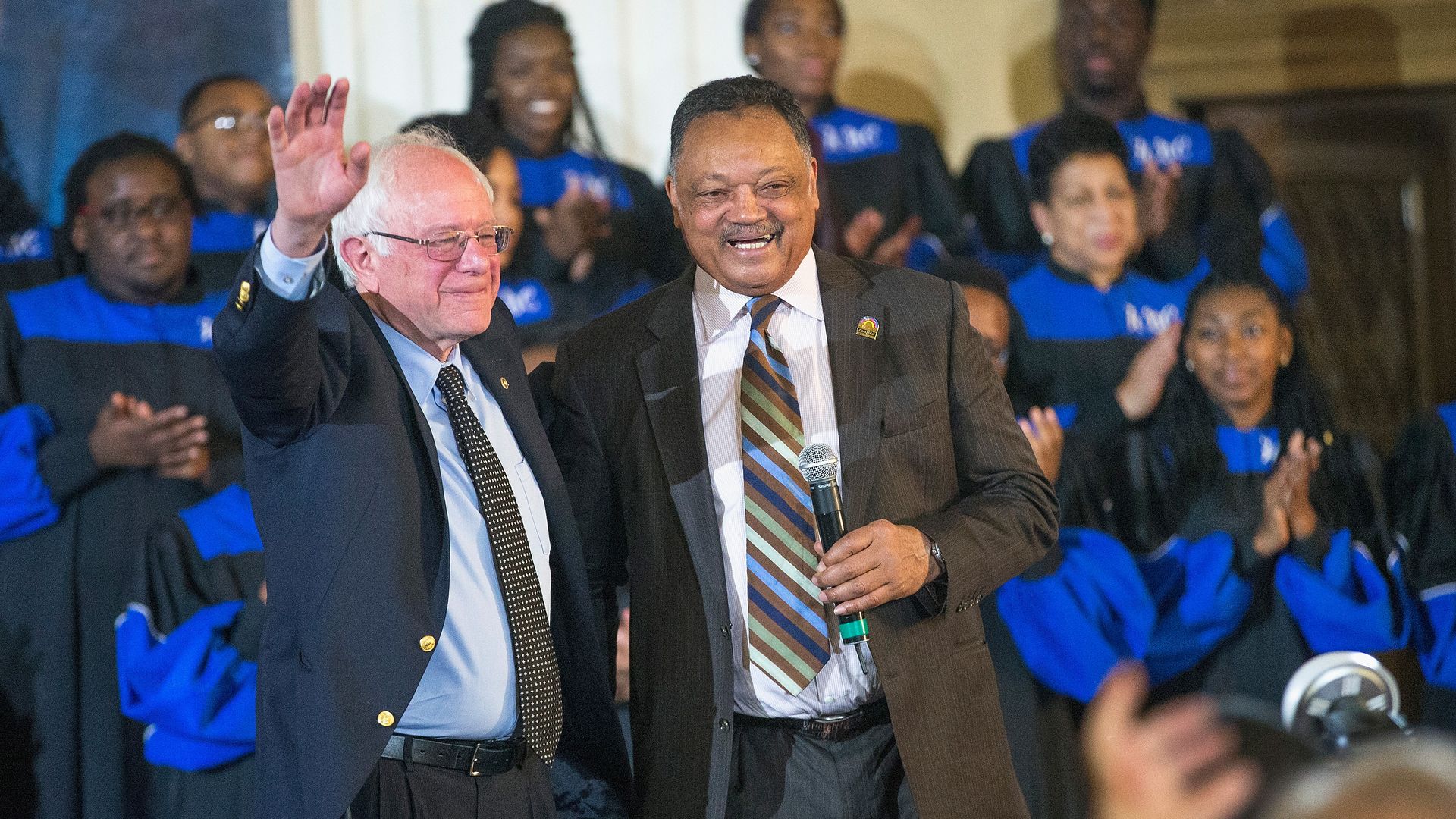 Bernie Sanders and Jesse Jackson