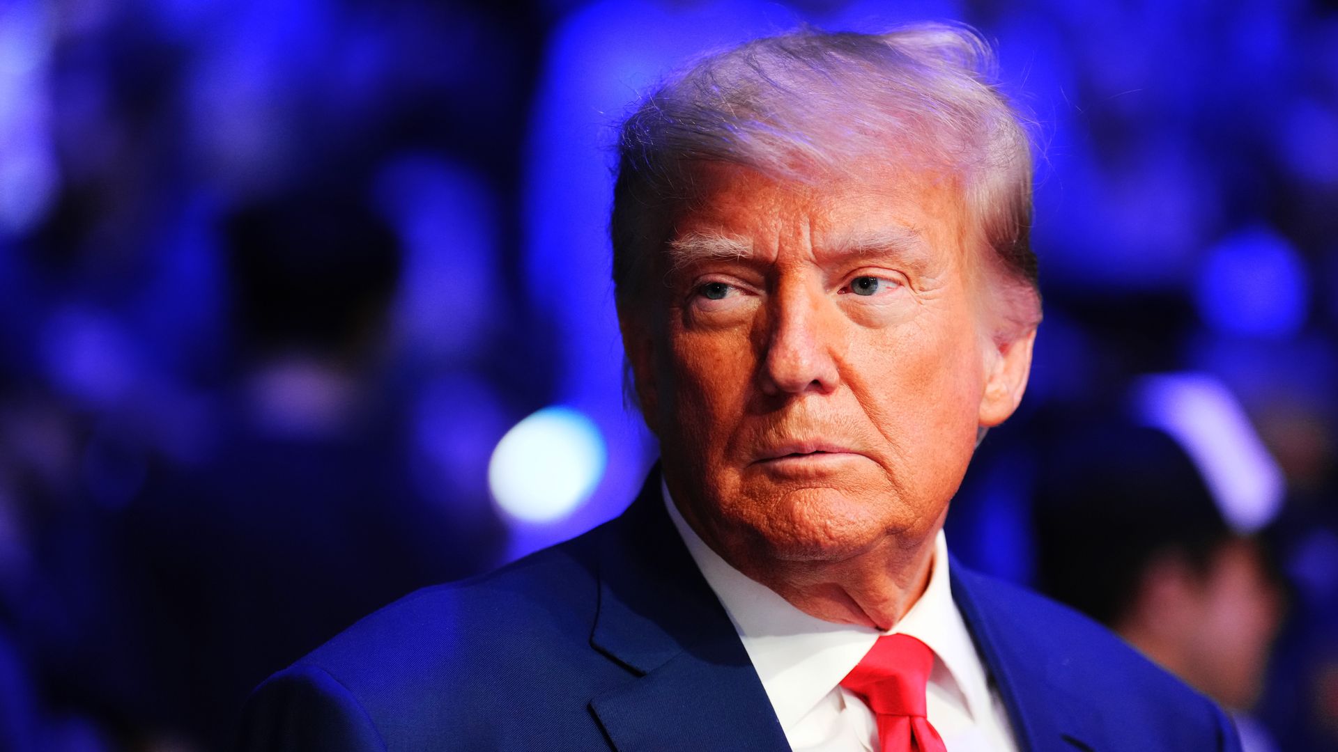 Former United States President Donald Trump attends the UFC 290 event at T-Mobile Arena on July 08, 2023 in Las Vegas, Nevada.