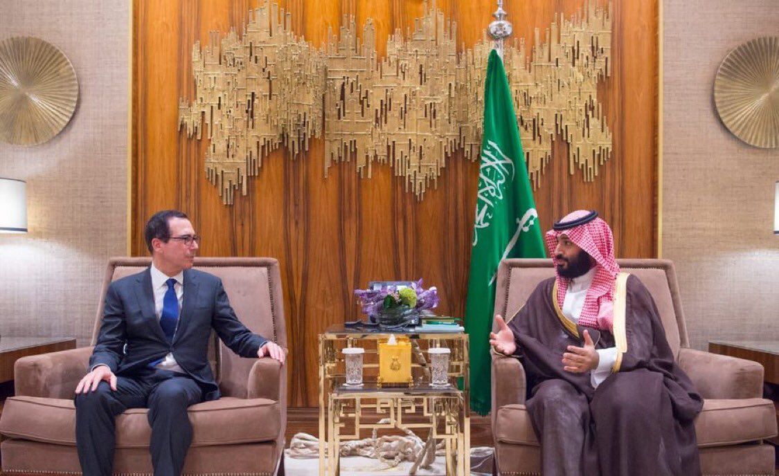 Steven Mnuchin meets MBS in Riyadh