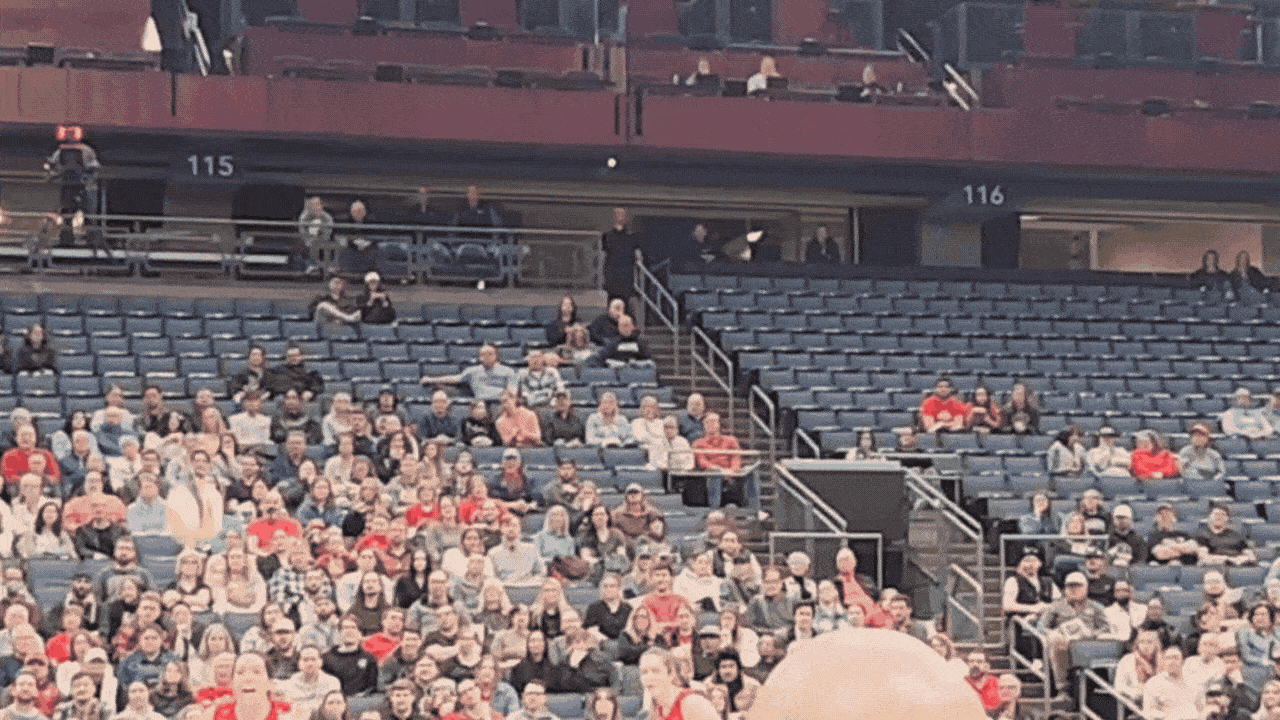 A GIF of a Columbus Fury player spiking a volleyball. 