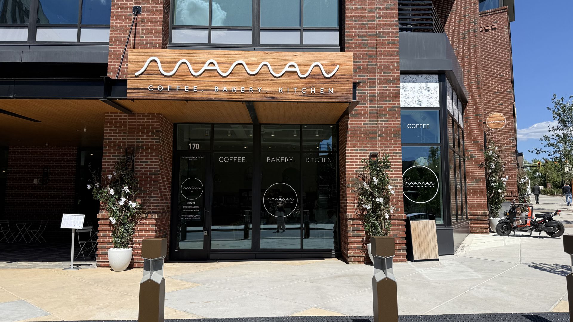 Exterior of Maman Plaza Midwood. Photo: McKenzie Rankin/Axios