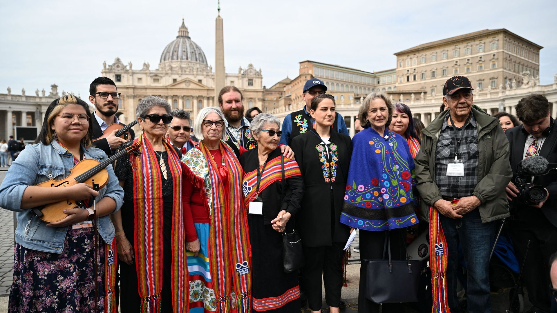 Indigenous delegation representatives at the Vatican