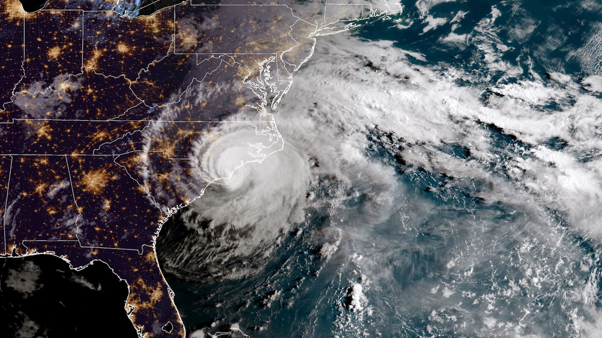 Hurricane Florence makes landfall in North Carolina in 2018.