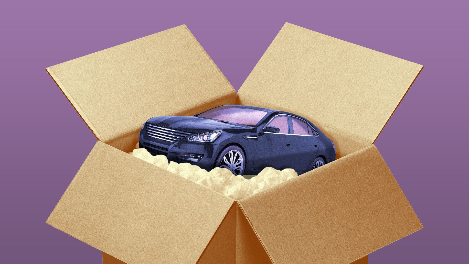 A car in a box.