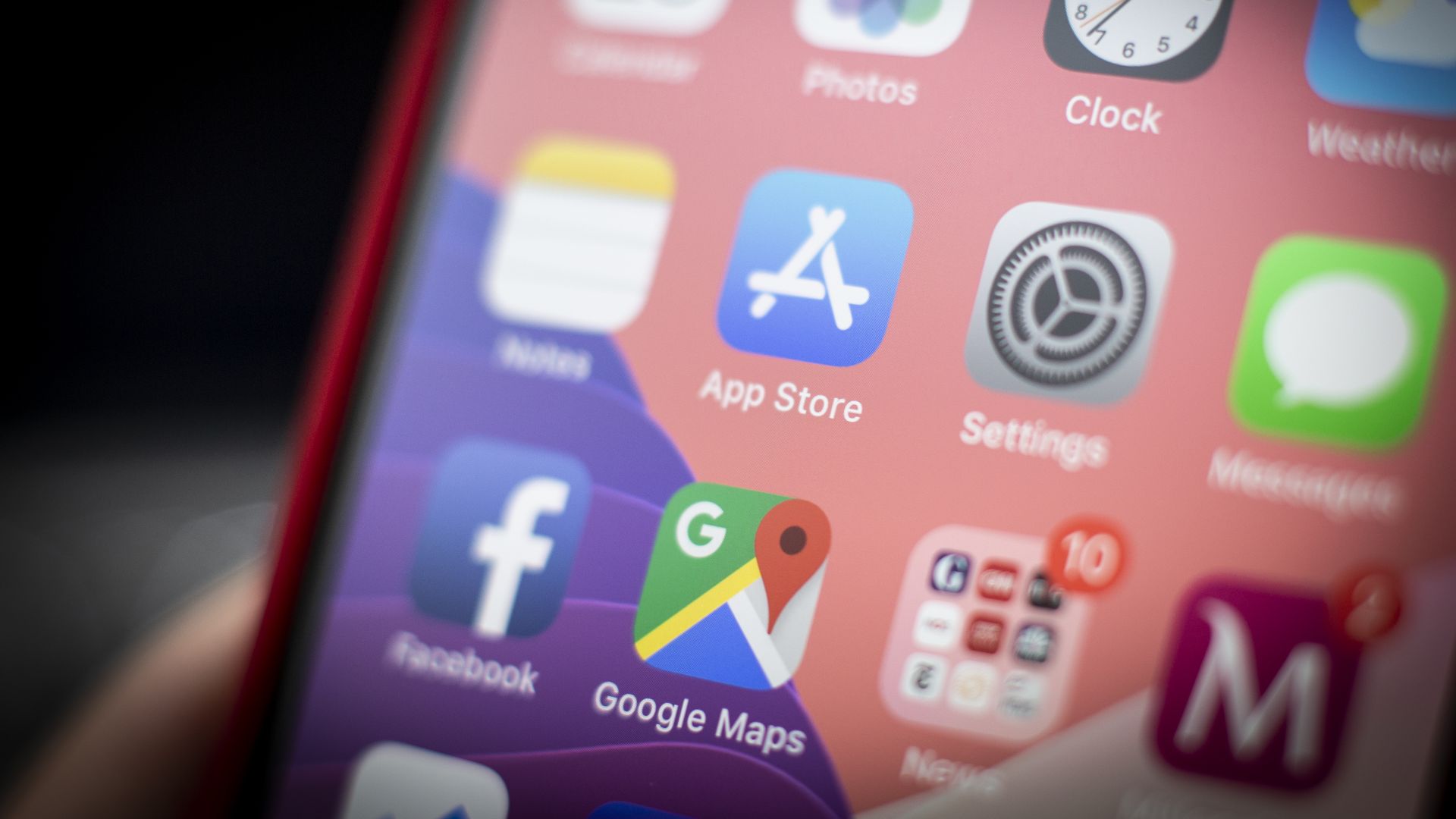 A Google Maps icon seen on an iPhone