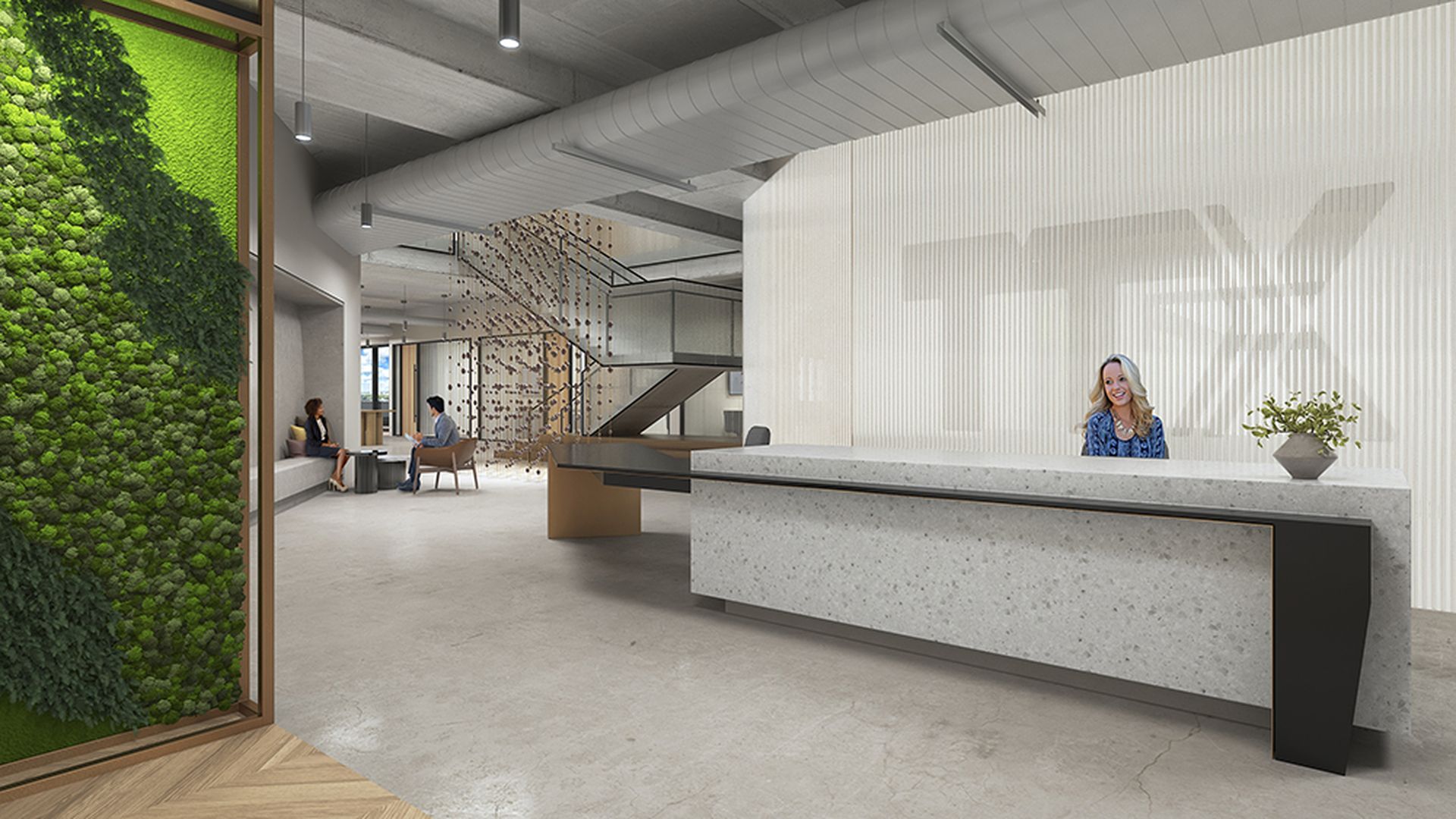 TTX reception. Rendering: Courtesy of Gensler, CBRE and Foundry Commercial