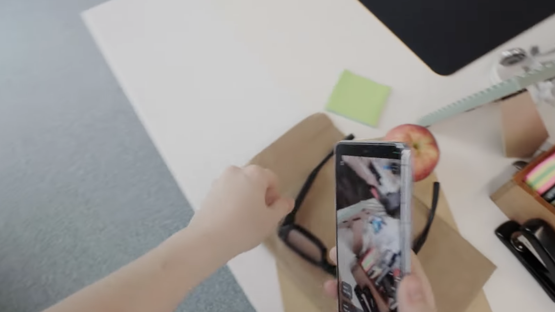 Screenshot from a Google demo showing its AI locating a user's glasses