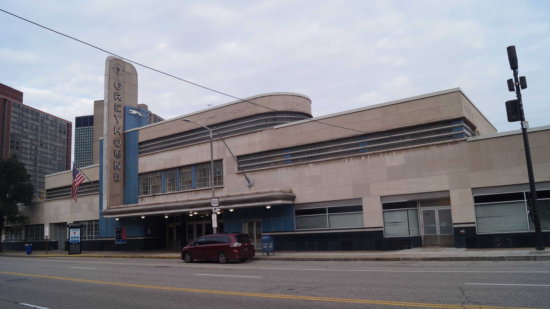The art deco Greyhound station in Cleveland, Ohio 