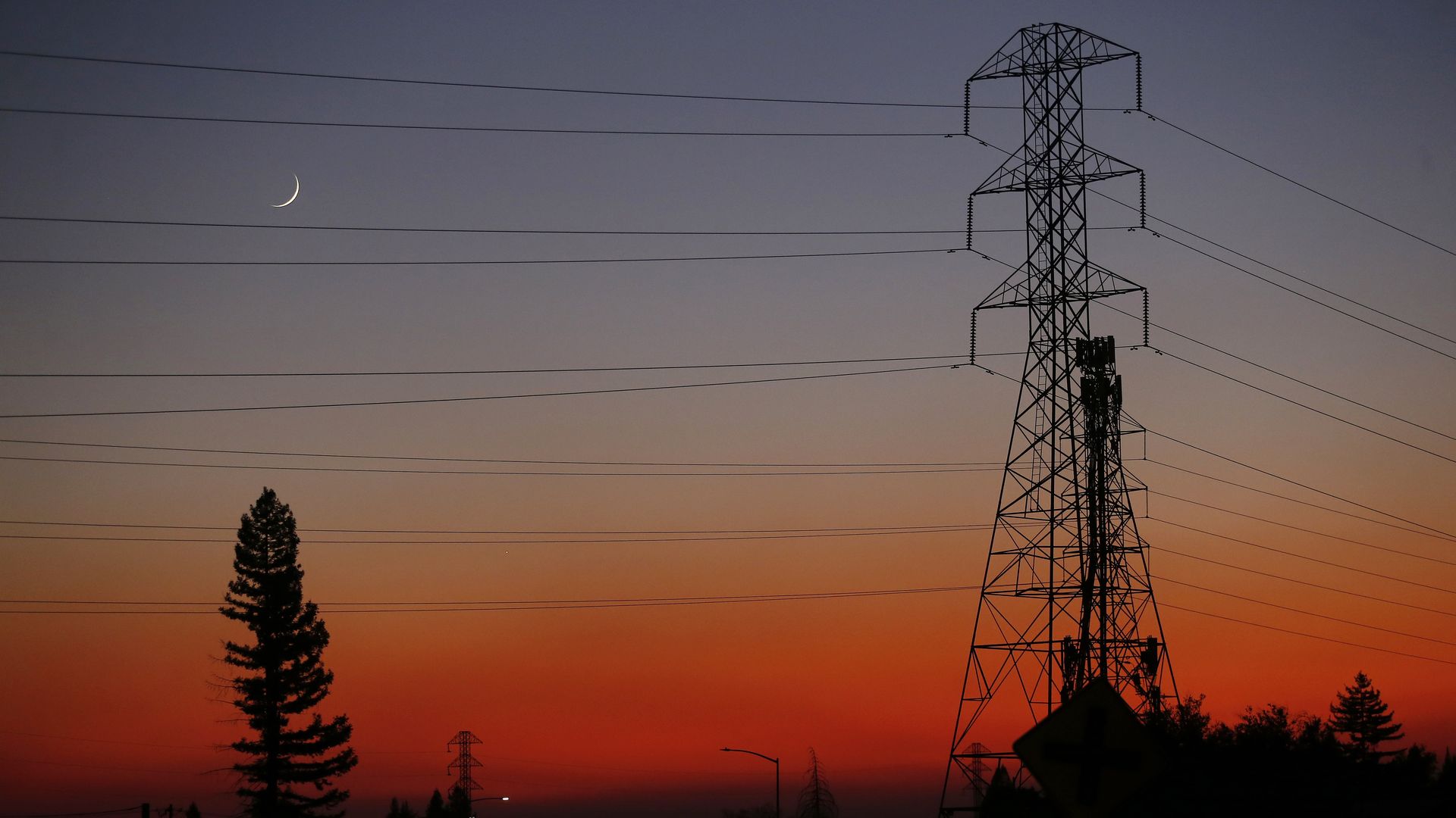 Power lines in California