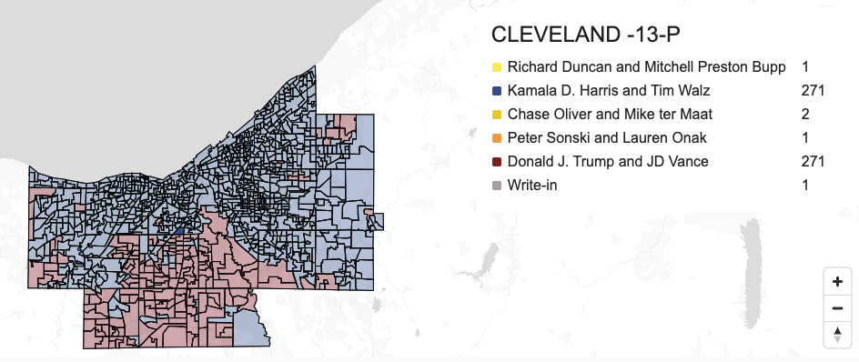 County map with precinct 13P highlighted