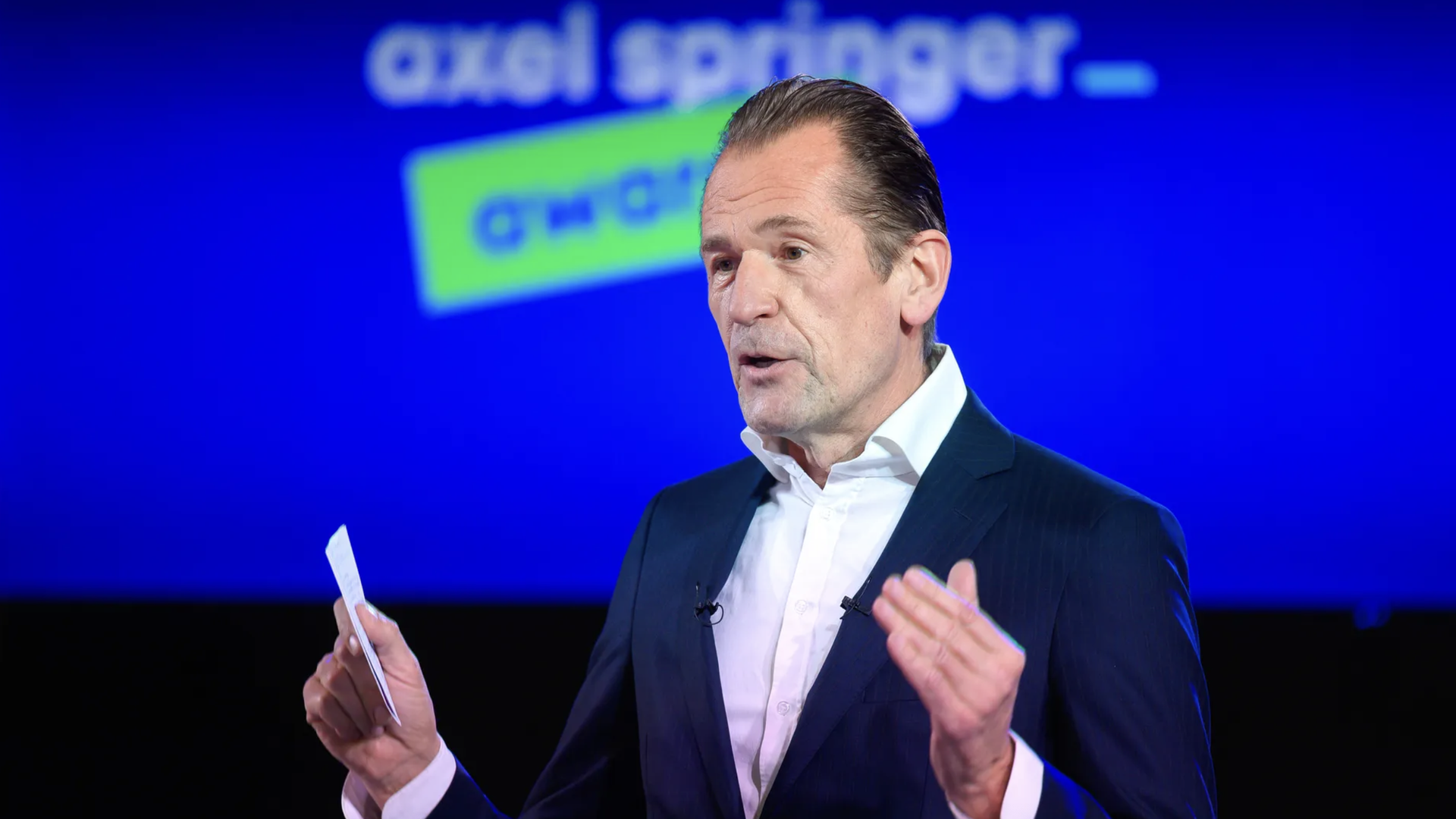 Mathias Döpfner, CEO of Axel Springer SE speaks in Berlin earlier this year. Photo: Bernd von Jutrczenka - Pool/Getty Images
