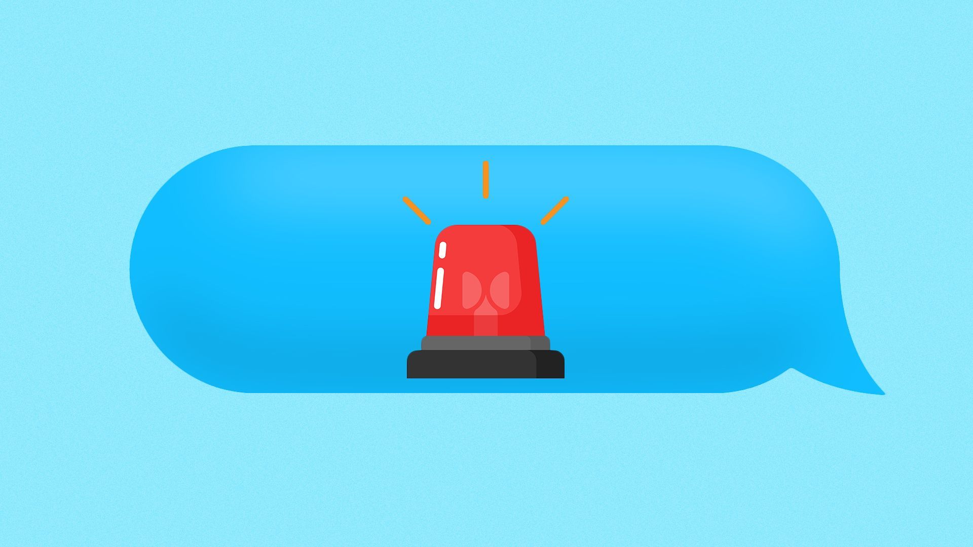Illustration of a siren emoji in a text message bubble