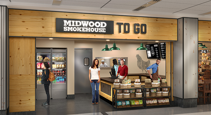 Rendering of Midwood Smokehouse Charlotte Douglas International Airport 
