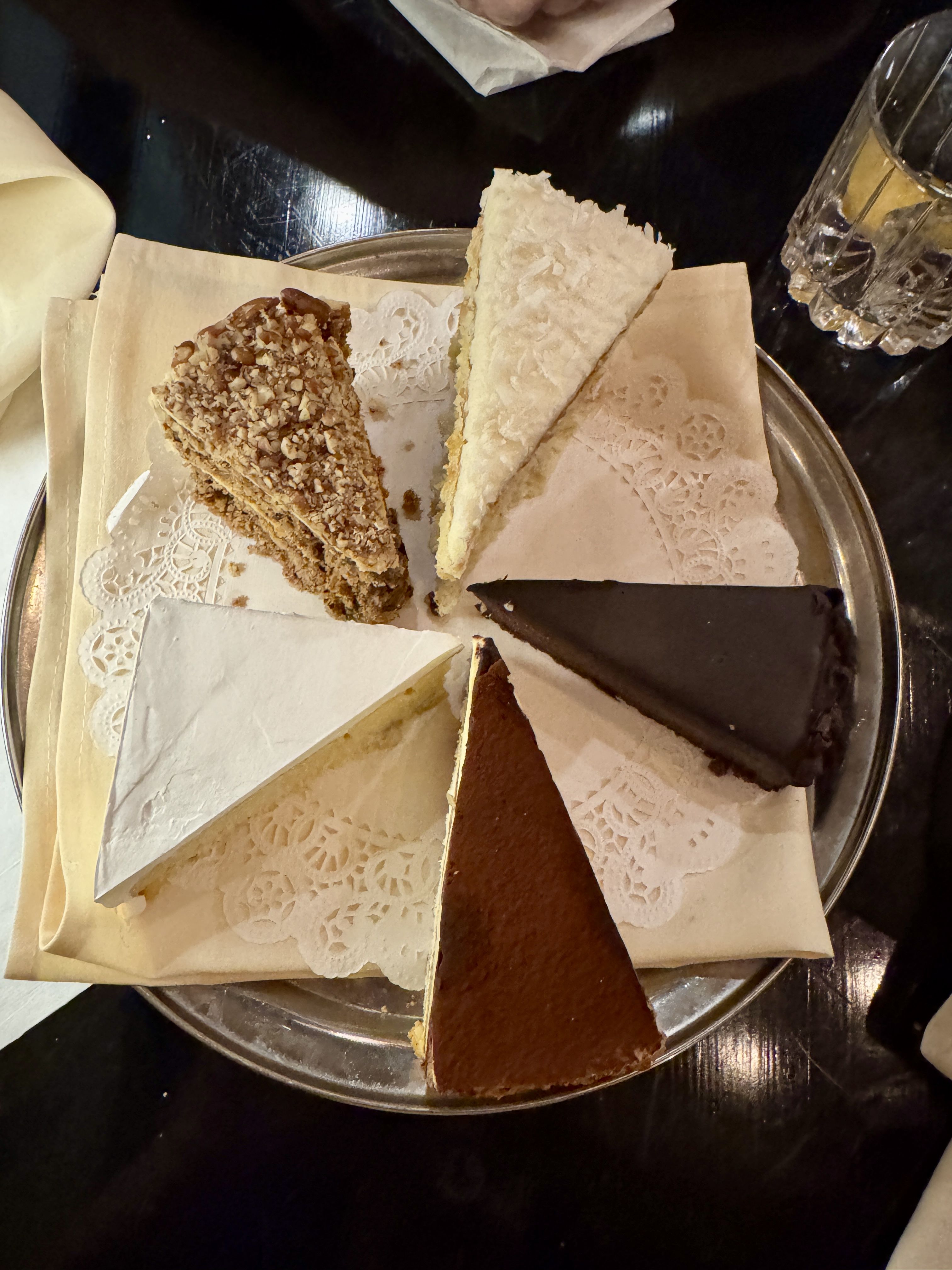 dessert slices on a platter