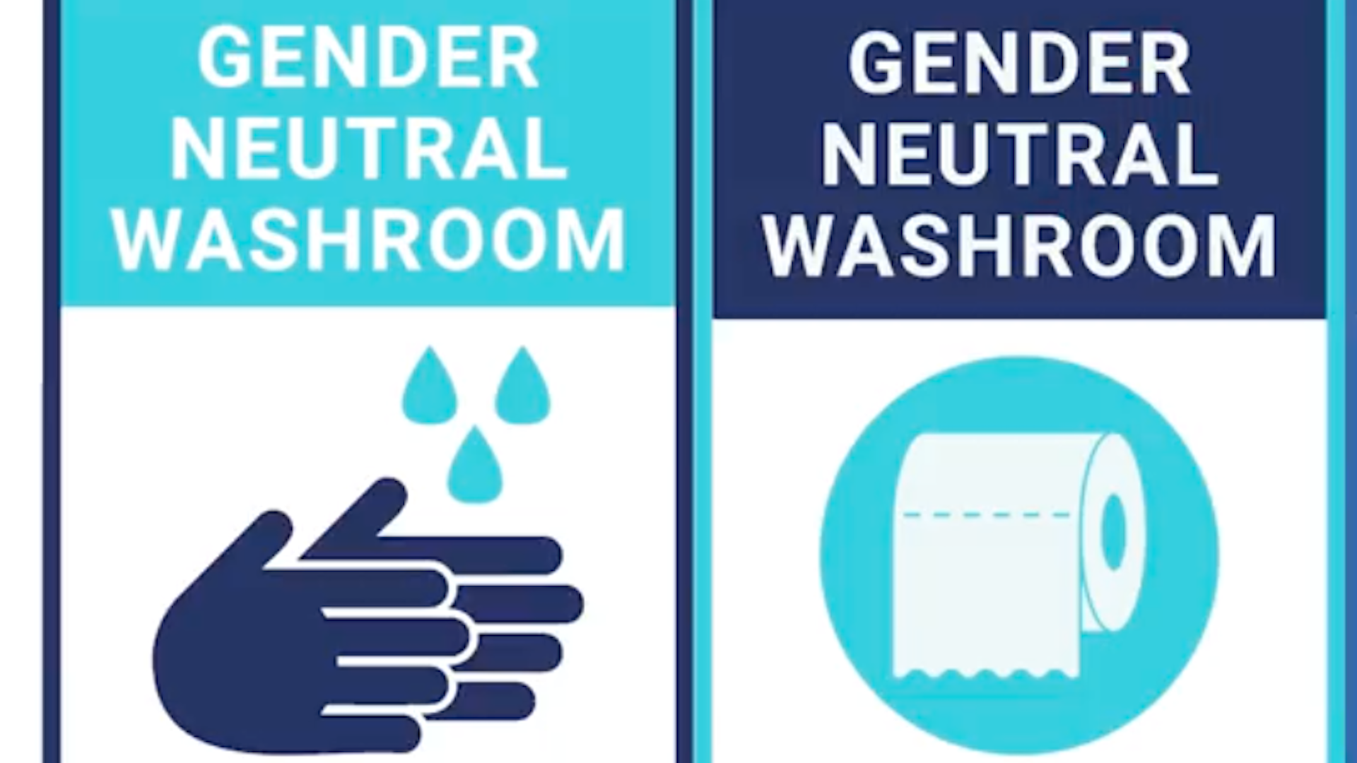 Gender neutral bathroom sign. 