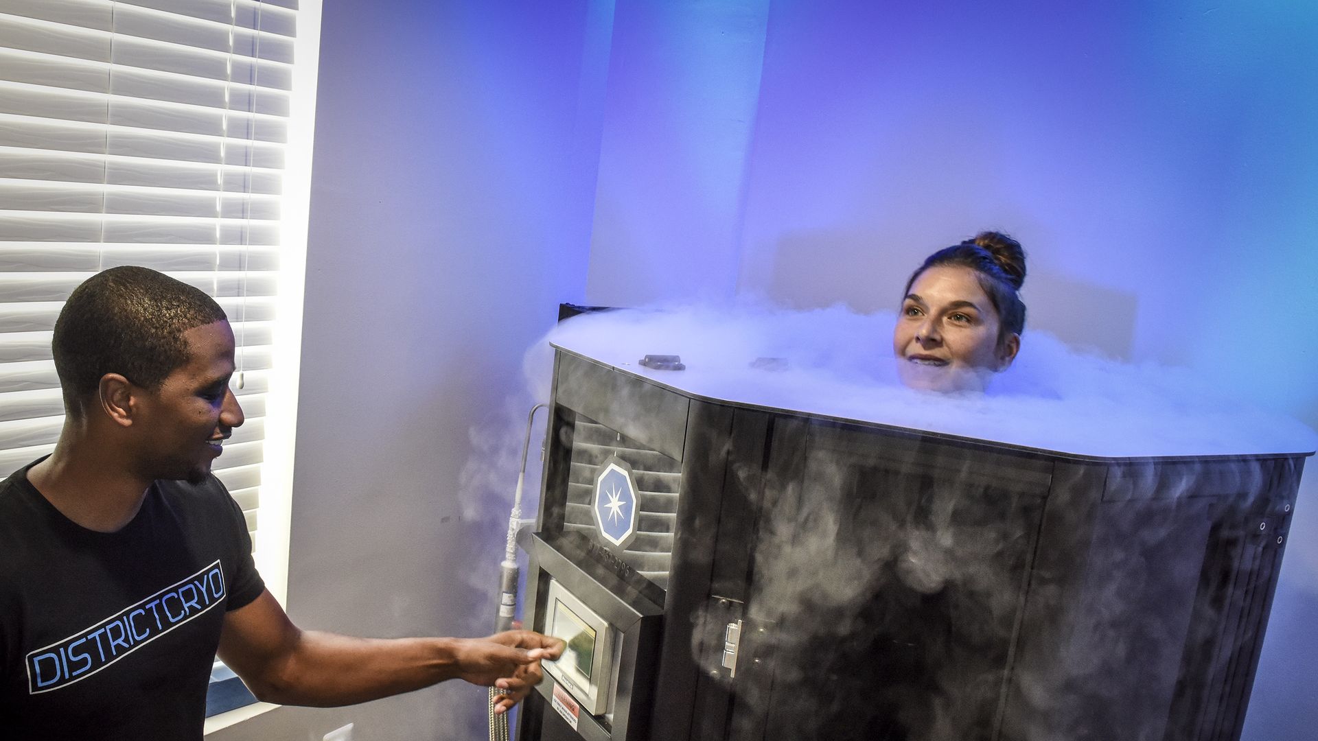 Photo of woman in cryotherapy session