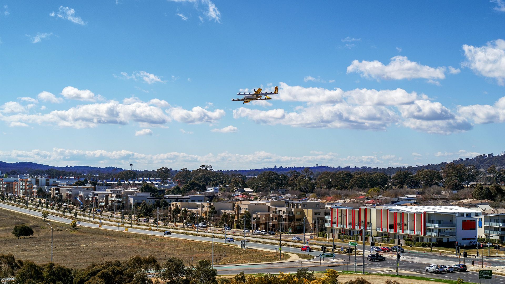 Image of a drone flying over Logan, Australia